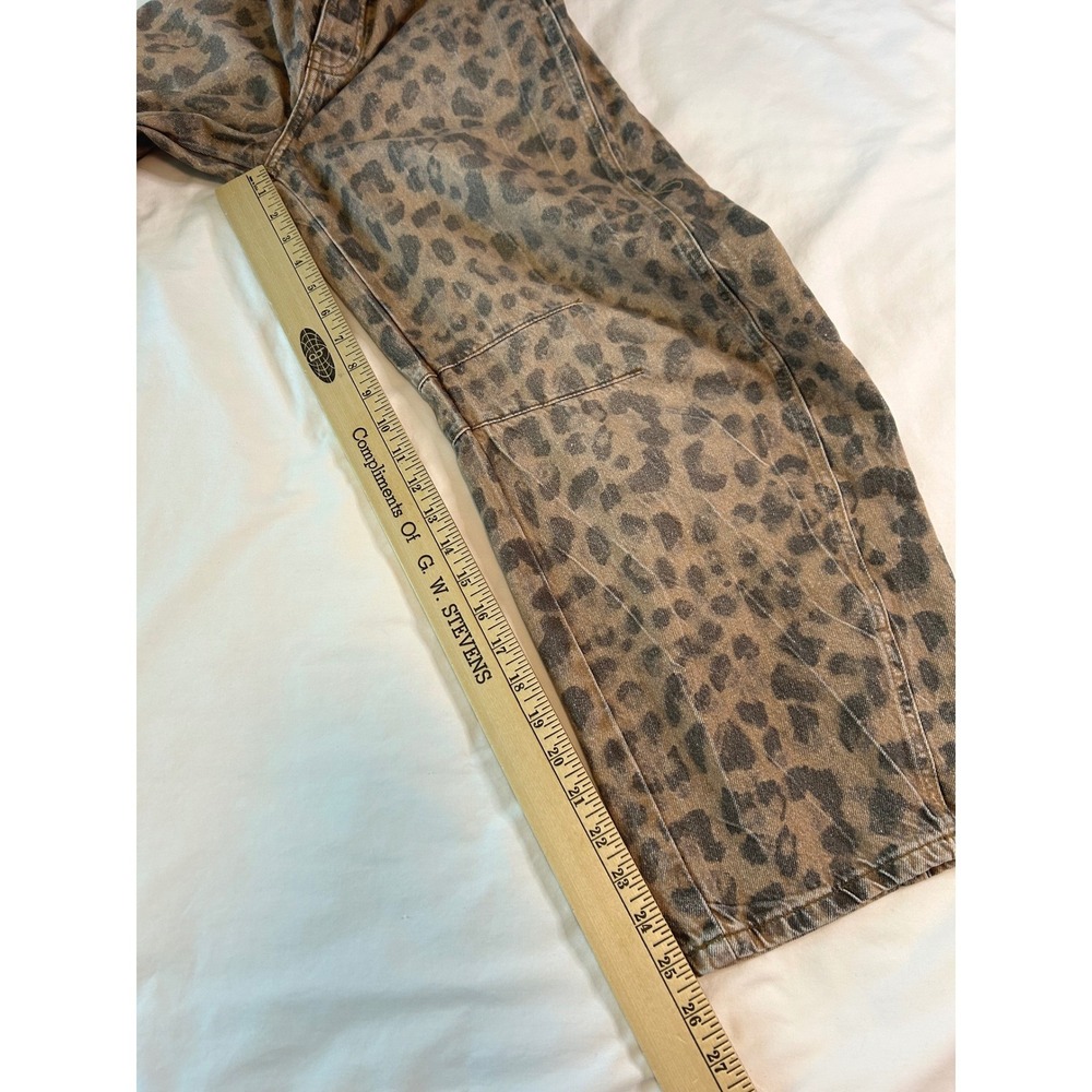 We The Free Good Luck Barrel Jeans Leopard Print Mid Rise Button Fly 26 Brown - Picture 8 of 9
